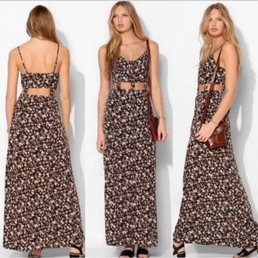 Pins and Needles Urban Outfitters Women’s Floral Print Cutout Maxi Dress Size 4